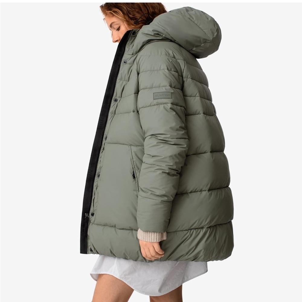 HUNTER Intrepid Insulated Midi Hooded Puffer Jacket M